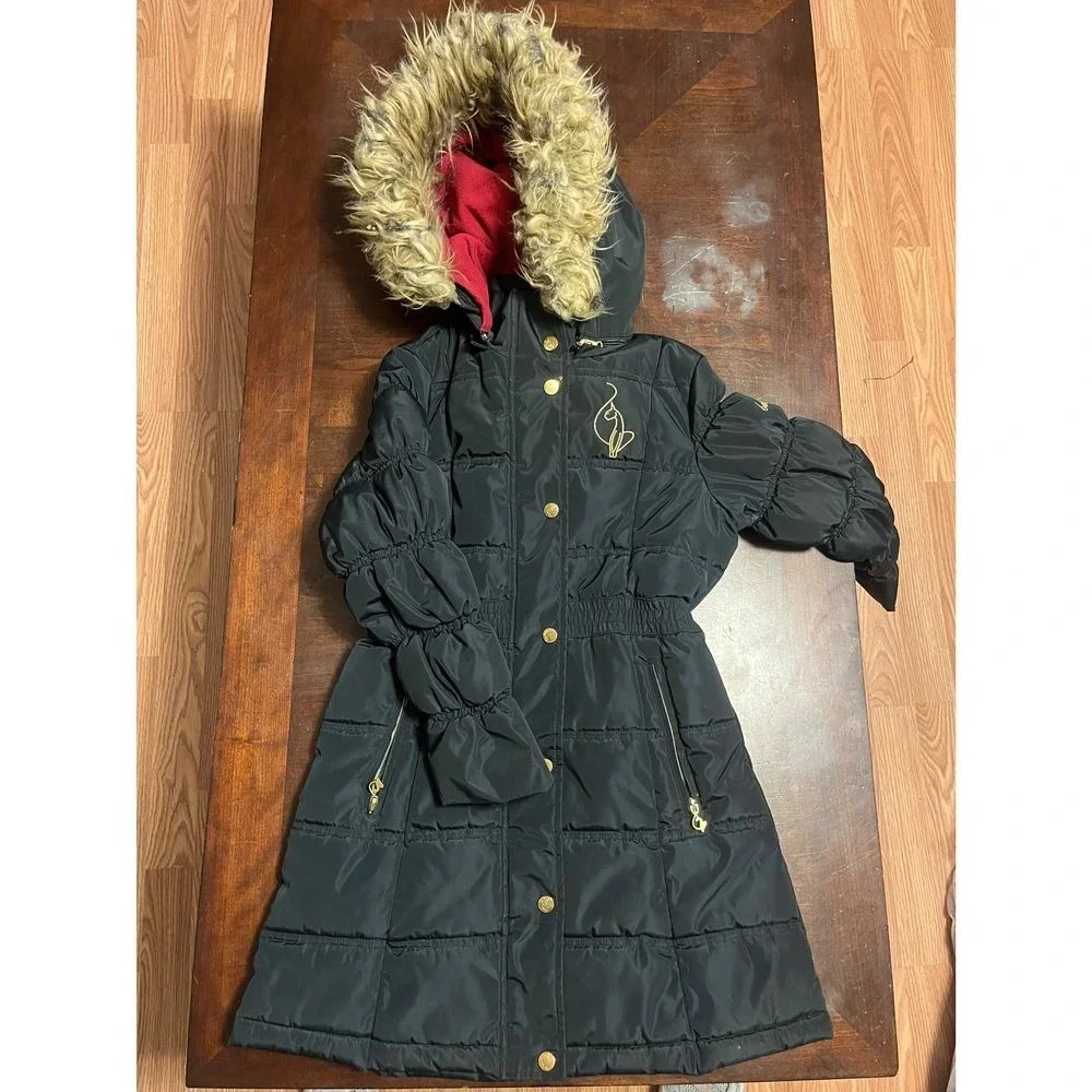 VTG BABY PHAT INSULATED PUFFER JACKET GIRLS S 7-8 FLEECE LINED FAUX FUR Y2K